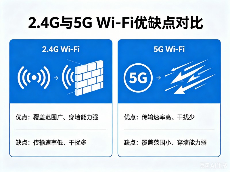 2.4G和5G的Wi-Fi各自优缺点对比-爱尚往