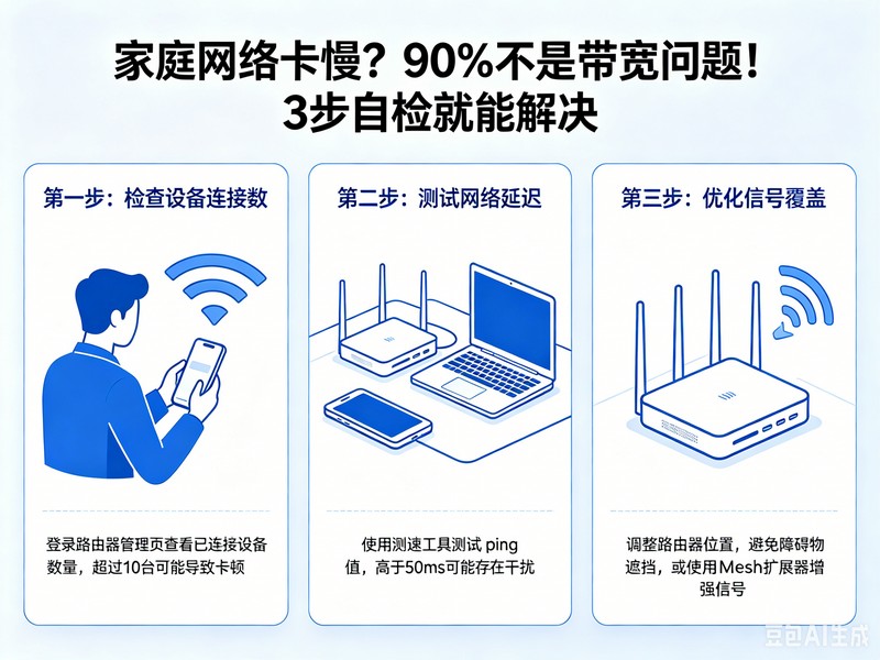 家庭网络卡慢？90% 不是带宽问题！3 步自检就能解决-爱尚往